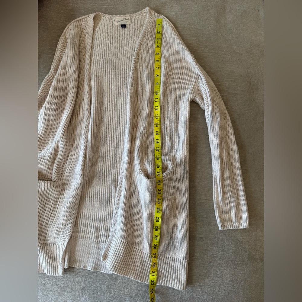 Universal Thread M 100% Cotton Cream Tan Knit Open Wrap Long Cardigan Sweater - Picture 8 of 8